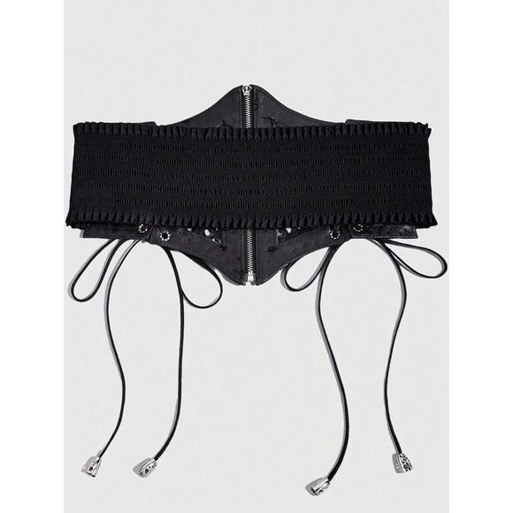 Goth Gothic Emo Punk Corset Waist Cincher Style Charm Lace Up Belt - Picture 5 of 5